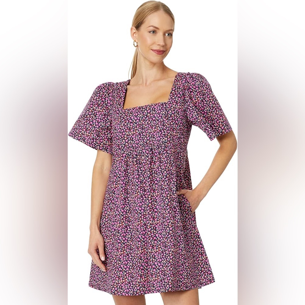 Draper James Navy and Pink Floral Dress